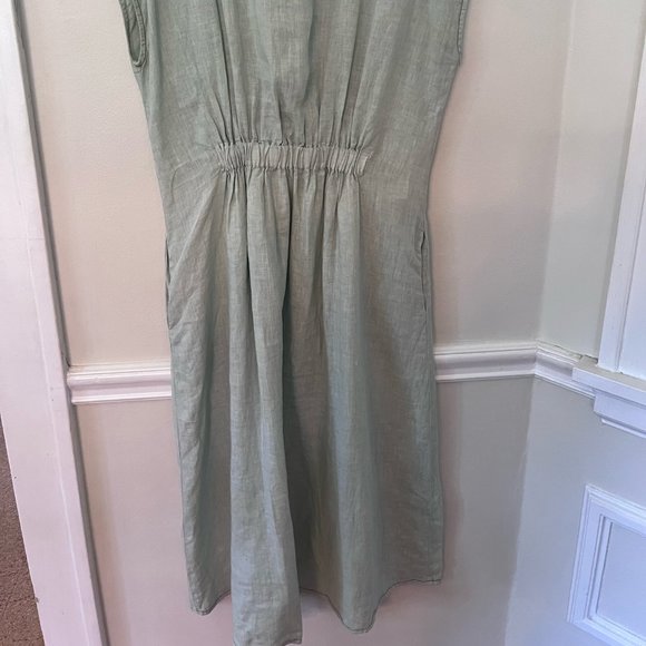 Mint Green Large 100% Linen Lauren Vidal Dress. Made in Italy! - Picture 3 of 3